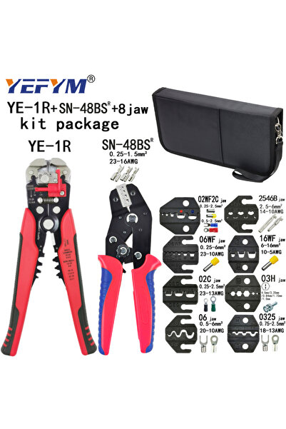 Choice1 كماشة عقص SN-48BS Y1R ذات 8 فكين، أدوات سلسلة SN-48BS لـ 2.8 و4.8 و6.3 وVH و2.54 و3.96 و2510/أنبوب/I