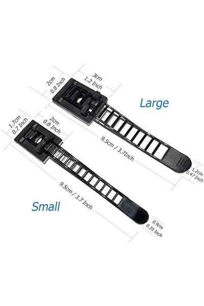 Choice 20 قطعة - أسود - 5/20 قطعة من مشابك تنظيم الكابلات اللاصقة المصنوعة من النايلون القابلة للتعديل وربطات الأسلاك
