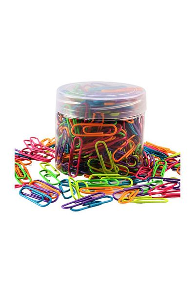 Choice 200pcs Mixing Colors 200pcs 28mm Colored Metal Paper Clip Creative Bookmark Office Stationery Carto