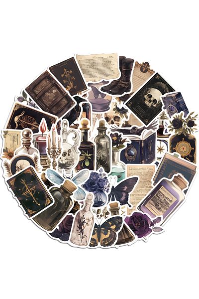 Choice 50pcs 50pcs Dark Aesthetic Diary Stickers Graffiti Horrible Decals For Phone Laptop Skateboard Suitc