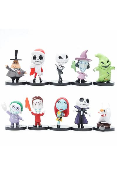 Choice 1set 10pcs/set The Nightmare Before Christmas Jack Skellington Model Figure Toys