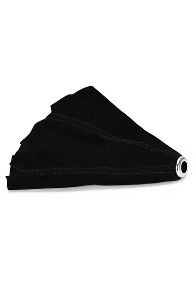 PQY Suede Leather black 16mm Universal Suede Leather Car Gear Shift Collars Carbon Fiber Auto Car Manual