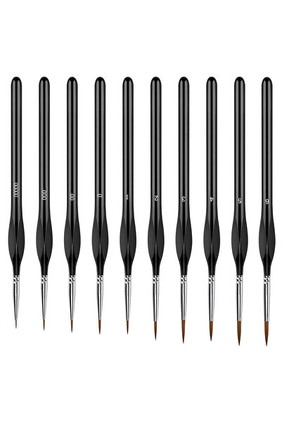 Choice 10 قطع أسود التفاصيل 10/20 قطعة فرشاة طلاء دقيقة التفاصيل فرشاة طلاء م...