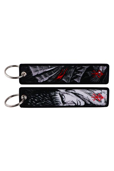 Choice Japanese Anime Berserk Double Sided Embroidery Key Keychains Car Key Chains Keyring Accessories