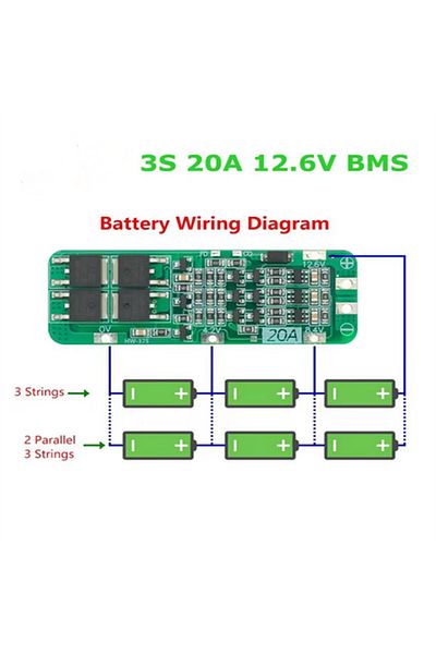 AOKIN 3S 20A Li-ion Lithium Battery 18650 Charger PCB BMS Protection Board For Drill Motor 12.6V Lipo C...