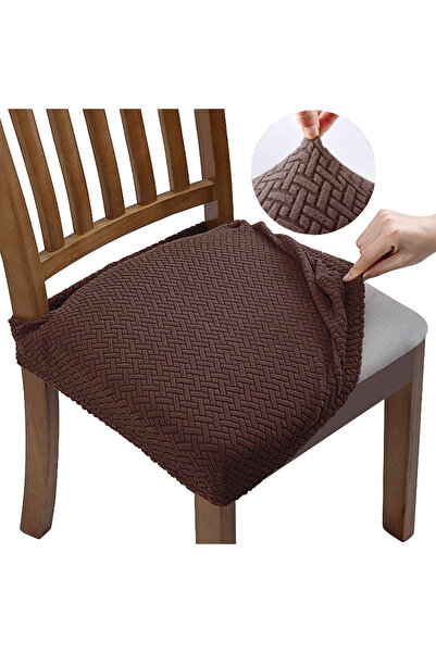 Choice أغطية مقاعد كراسي جاكار متينة جديدة باللون البني الداكن، قابلة للإزالة...