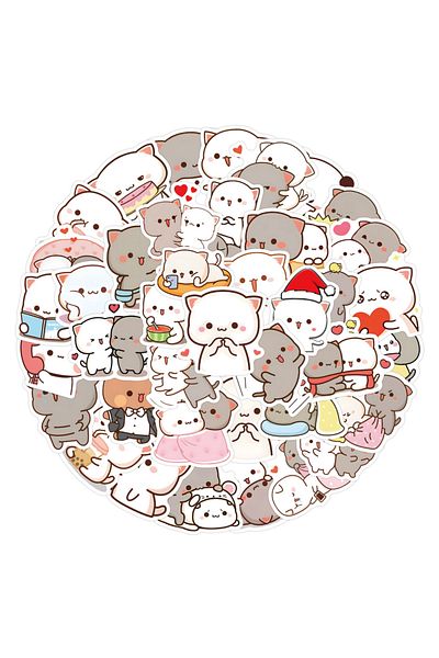 Choice Dmtz016 60pcs Cartoon Cute Mitao Cat Stickers Waterproof Funny Cats Decals For Water Bottle Laptop S