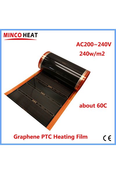 Choice 50 Cm 2 Clips 6 Pastes Minco Heat 240w/m2 New Graphene Ptc Heating Film Infrared Ac200~240v About 60