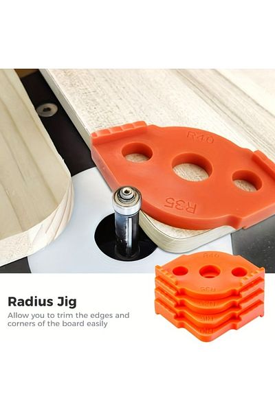 Choice Khaki Woodworking Corner Radius Jig Templates - Achieve Perfect Rounded Edges - Enhanced Precision -