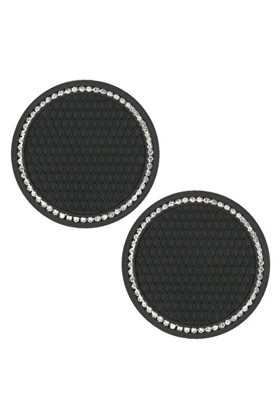 Choice 2 قطعة - أسود - 2 قطعة حامل أكواب سيارة بلينغ حجر الراين وسادة الشراب ...