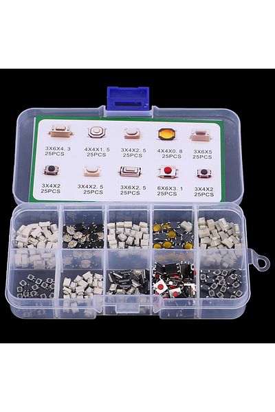 ZLinKJ 1pack 250pcs/box 10 Model Tactile Push Button Switch Kit Car Remote Control Tablet Micro Momentary K