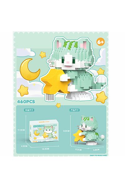 Choice No Box W1209 New Micro-particle Building Blocks Lucky Cat Children's Assembled Building Blocks Toy B