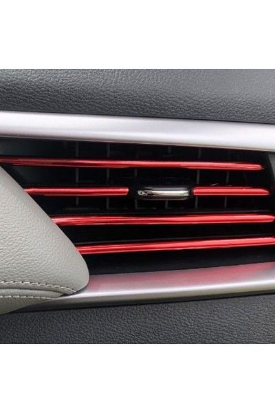 Choice Red 10 Pcs 20cm Car Air Conditioning Vent Decoration U-shaped Decorative Strips For Bendable And Cut