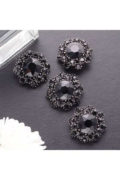 Choice 25mm Jrb-a5736-2 4pcs High End Flower Rhinestone Metal Buttons For Fur Coat Shirts Cardigan Collar D