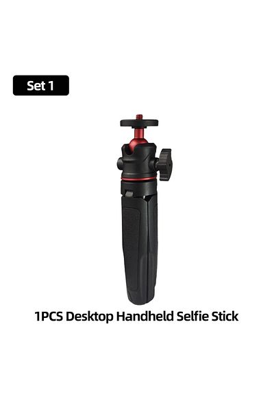 EXSKOF White Extendable Mini Camera Tripod Adjustment 360° Ball Head Portable Vlog Travel Selfie Stick Hand
