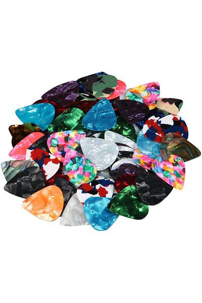 Miwayer 0.4mm - Random Color 10pcs Guitar Picks Plectrum Mediator Celluloid Electric Smooth Guitar Picks Bas