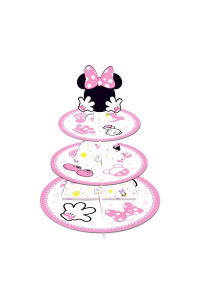 Choice 1pcs Cakestand 043 3 Tier Minnie Cake Stand Cartoon Mickey Cupcake Rack Cute Dessert Tray Party Deco