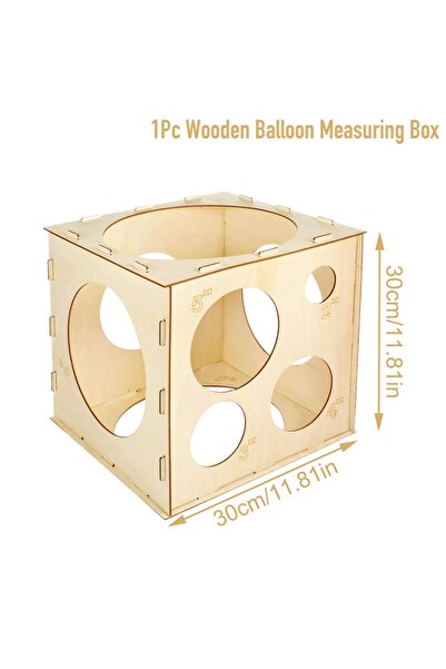 Choice مجموعة 30 سم من مكعبات قياس البالونات الخشبية مقاس 30 سم، صندوق قياس البالونات لحفلات أعياد الميلاد، قوس البالونات