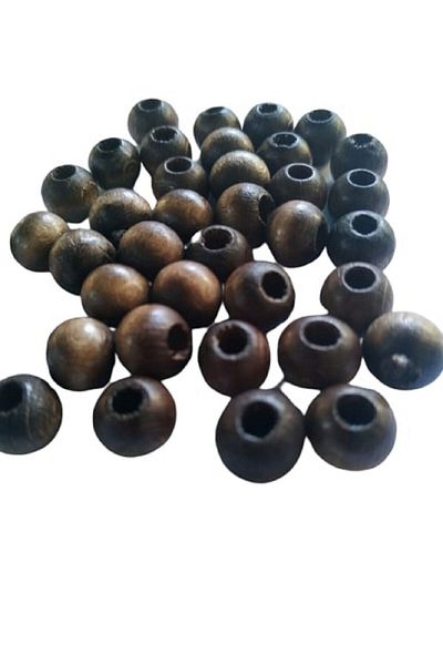 Selin 10 Mm Milky Brown Wooden Beads - 50 Grams (Average ± 110 - 150 Pieces)