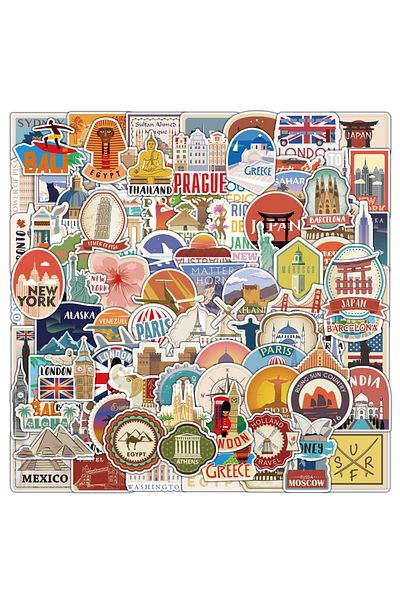 Choice Travel 100pcs 10/30/50/100pcs Tourist Signs Building Graffiti Stickers Aesthetic Skateboard Laptop