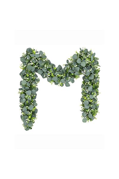 Choice 1pc 1pc Artificial Eucalyptus Leaves Greenery Garland Faux Plant Spring Vines with White Flowers Ber