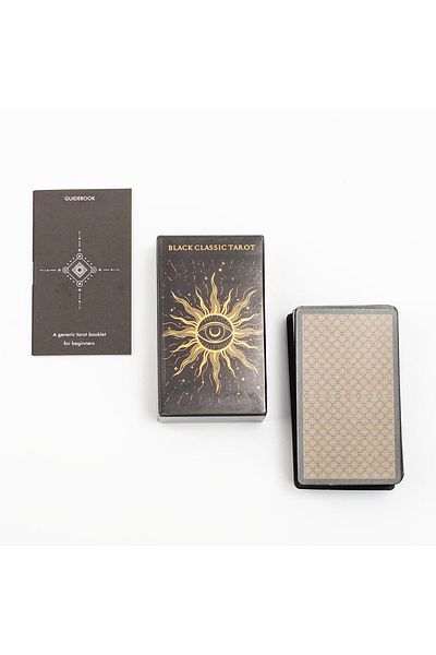 Choice Tr05 Black Classic Tarot Cards Deck 78pcs Fortune-telling Game Set With Guidebook For Family Gatheri
