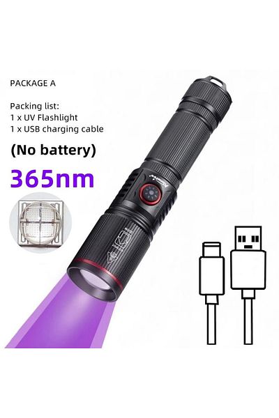 Choice Black Sv96 365 No Battery Zoom 20w Led High Power Uv Flashlight 365/395nm Invisible Ink Marker Cat D
