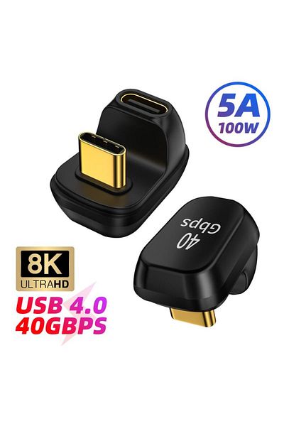 Choice محول USB 4.0 40 جيجابت في الثانية Mini USB C بزاوية قائمة على شكل حرف U Thunderbolt3 موصل USB C إلى Type C