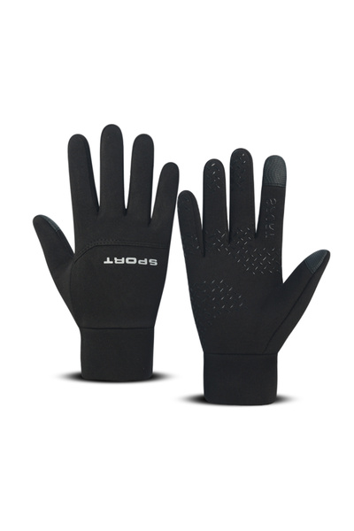 Choice قفازات كرة قدم سوداء مقاومة للماء وقبضة حرارية خارجية للاعبي ركوب الدراجات والدراجات والدراجات الرياضية