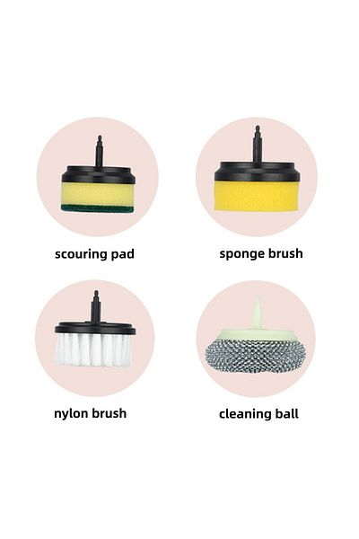 Choice Brush Heads 4pcs Multifunctional Electric Spin Scrubber Rechargeable With 6 Replaceable Cleaning Bru