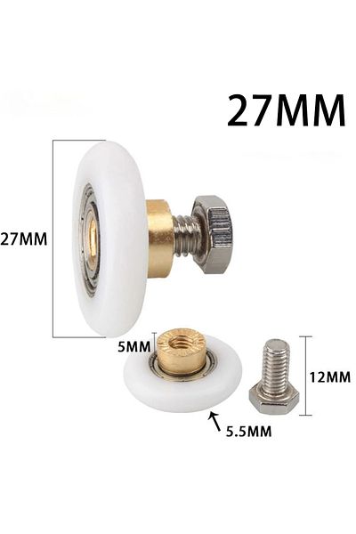 Choice 27mm 4pcs Shower Door Rollers Pulley Bathroom Sliding Glass Door Wheels Sliding Door Wheels Rollers