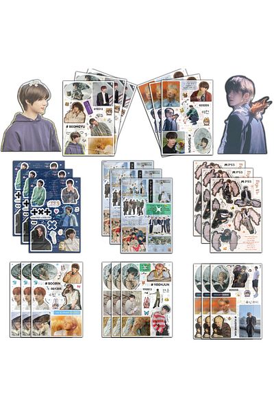 Choice 8PCS/SET Korean TXT men's group sticker high sense of beauty decorative DIY Desktop Stationery Cu...