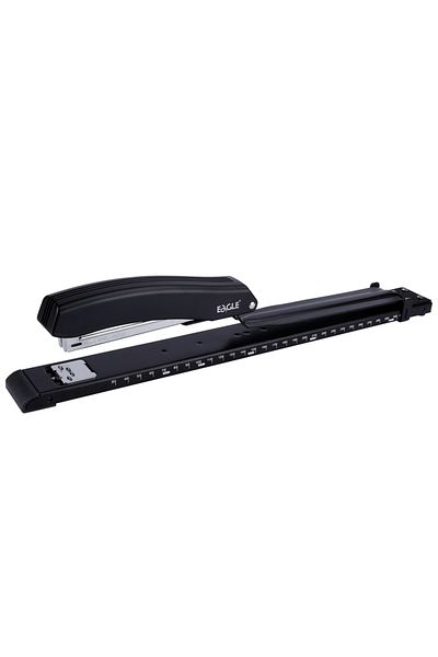 Choice Black Eagle Long-arm Stapler With Built-in Ruler & Adjustable Paper Guide, Rotatable Anvil, School A