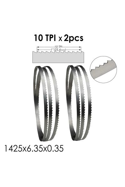 TASP Tpi 10 2pcs Bandsaw Blade 1425 X 6.35 X 0.35mm For 8" Draper Bs250 Nutool Fox Silverline Delta