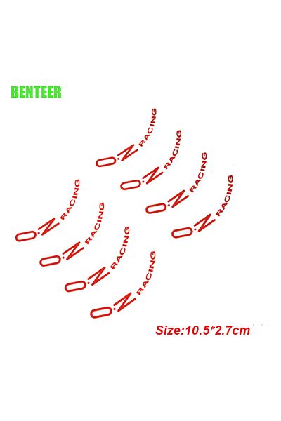 Choice Red 8pcs Oz Racing Car Wheel Sticker Universal Auto Accessories