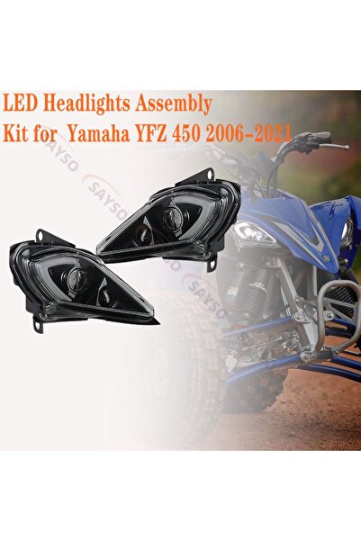 Choice black DRL LED Adjustable Headlights for Yamaha Raptor 700 700R YFZ450 ...