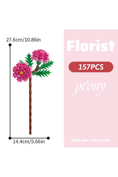Choice 157pcs Simulated Immortal Flower Microparticle Building Block Flower Assembly Bouquet Children's Toy