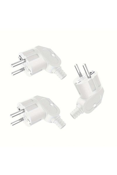 Choice 250v Eu 1 White 3pcs 4.8mm Eu Plug Male Replacement Outlets Rewireable 250v 16a Ip44 Schuko Electeic
