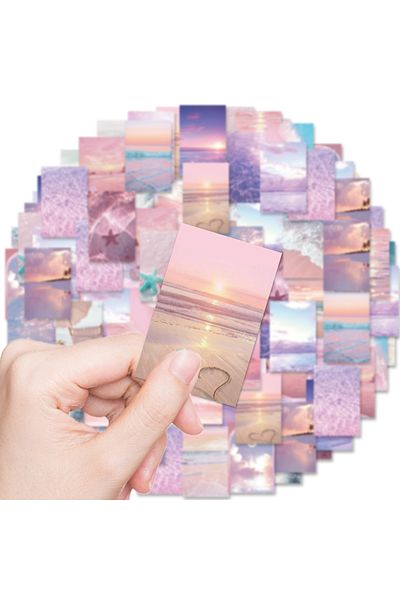 Choice 30pcs Pink Beach Pattern Stickers for Notebooks, Water Bottles, Back-to-school Season, Valentine'...