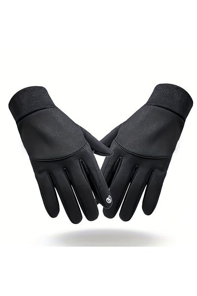 Choice Xl Black 1pair Outdoor Autumn And Winter Plus Velvet Warm Gloves For Men And Women, Touch Screen Non