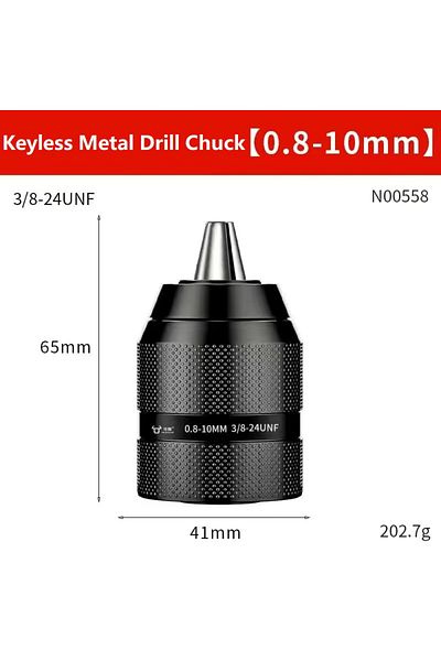 Choice 0.8-10mm Self Locking Metal Chuck Drill Keyless 10mm 13mm Quick Change Conversion Wrench Adapter 1/2