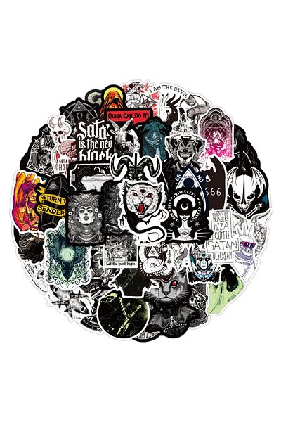 Choice 50pcs Demon 50pcs Cool Demon Lucifer Gothic Stickers Scrapbooking Fridge Laptop Phone Case Luggage B