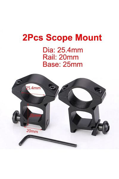 Choice Ring 25 Rail 20mm 2pcs Tactical Scope Mounts Ring For Tube Dia 25.4/30mm Scopes 11/20mm Dovetail Pic