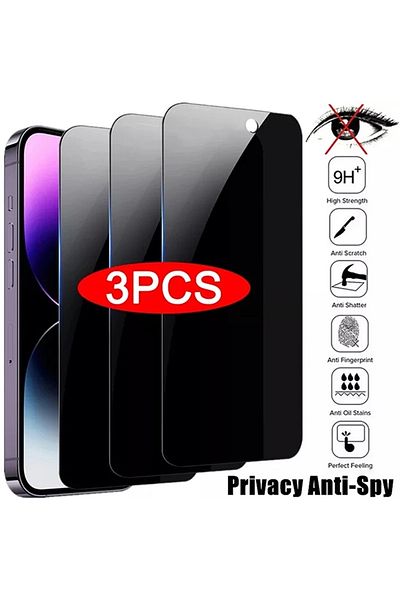 Choice 3 قطع زجاج الخصوصية لجهاز iPhone 13 3 قطع واقي شاشة الخصوصية لجهاز iPhone 14 Pro Max 14 Plus مضاد للخدش