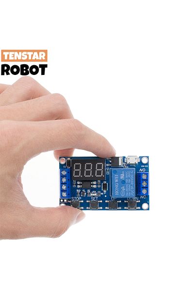 BOARDTSTAR DC 6-30V Support Micro USB 5V LED Display Automation Cycle Delay Timer Switch Off Delay Time Rela...