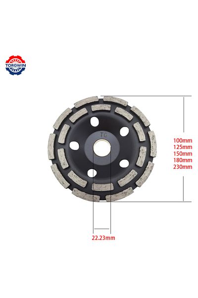 Choice 125mm Black 100/125/150/180/230mm Double Row Diamond Segment Grinding Wheel Cup Disc Grinder Concret