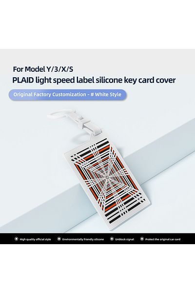 Choice M3yxs-plaid05white Key Card Holder For Tesla Model 3 Y X S Car Key Card Protector Cover Auto Accesso