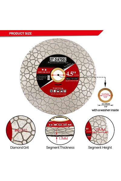 Choice 1pc 125mm Diatool 1/5pcs 105/115/125mm Diamond Disc Cutting Disc Saw Blade Sanding Disc For Ceramic