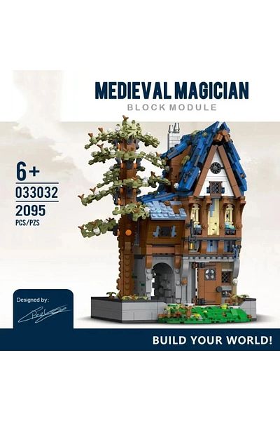 AMAZINGBLOKS مع صندوق منزل سحري متجر حدادة العصور الوسطى منزل سحري حانة مكعبات بناء شارع مدينة موك