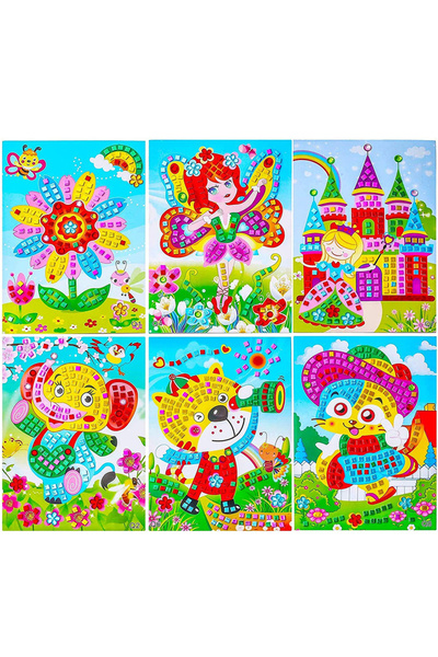 Choice 8 قطع من ملصقات الفسيفساء العشوائية، مجموعات ألغاز فنية لامعة، حرف يدو...